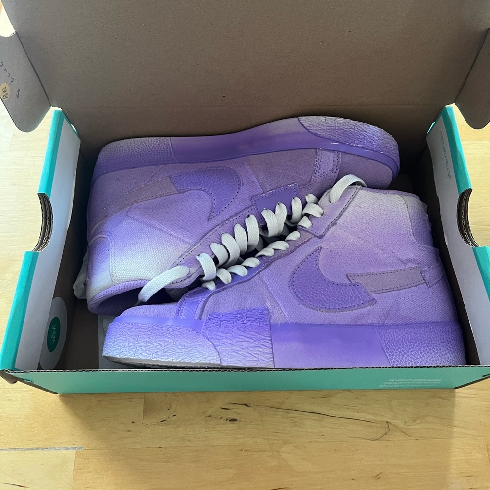 NIKE SB ZOOM BLAZER MID PRM Lilas White (Women 5.5 / Men 4) - Picture 1 of 8